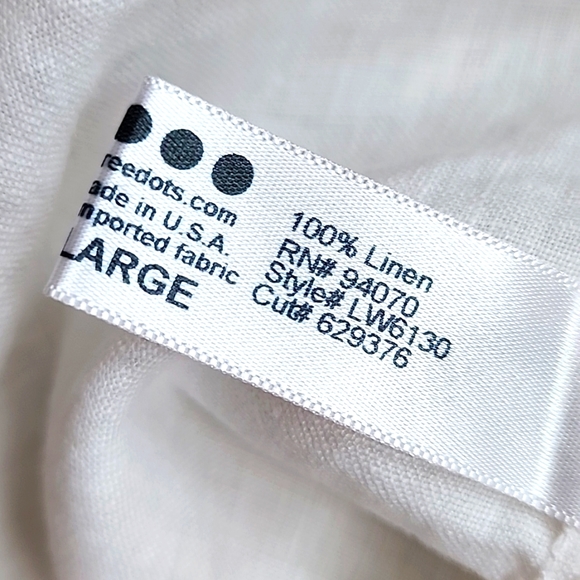 3 dots ••• white linen pompom shorts size large - Picture 4 of 10